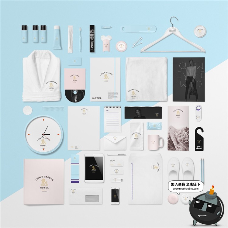 图片[3]-酒店旅馆民宿品牌vi提案贴图样机效果展示PSD模板PS设计素材-设计猿