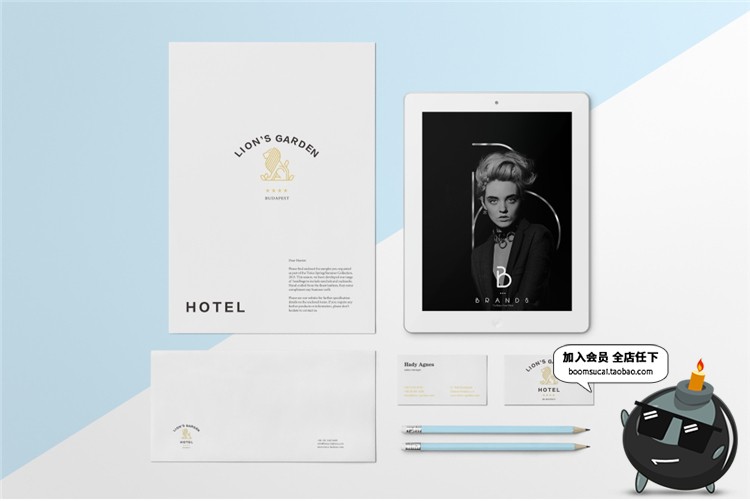图片[7]-酒店旅馆民宿品牌vi提案贴图样机效果展示PSD模板PS设计素材-设计猿