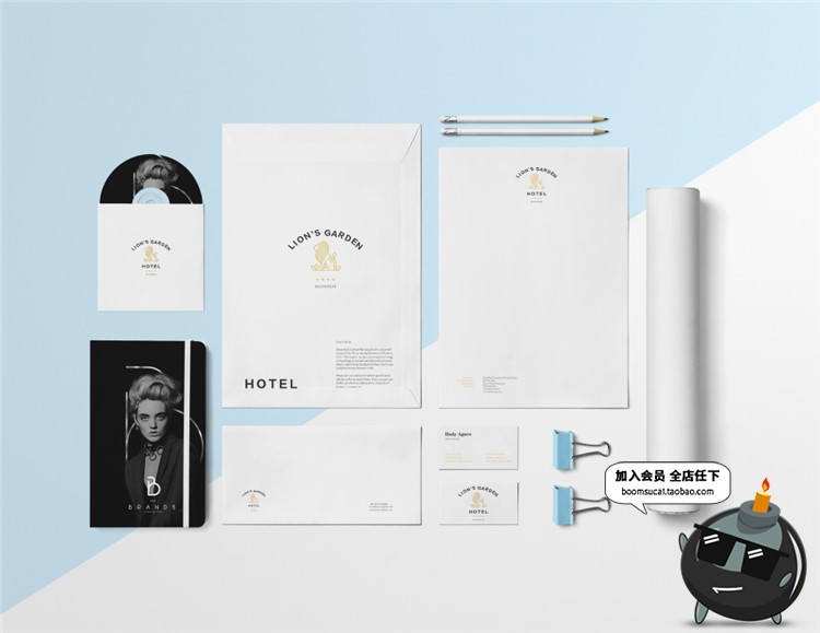 图片[11]-酒店旅馆民宿品牌vi提案贴图样机效果展示PSD模板PS设计素材-设计猿