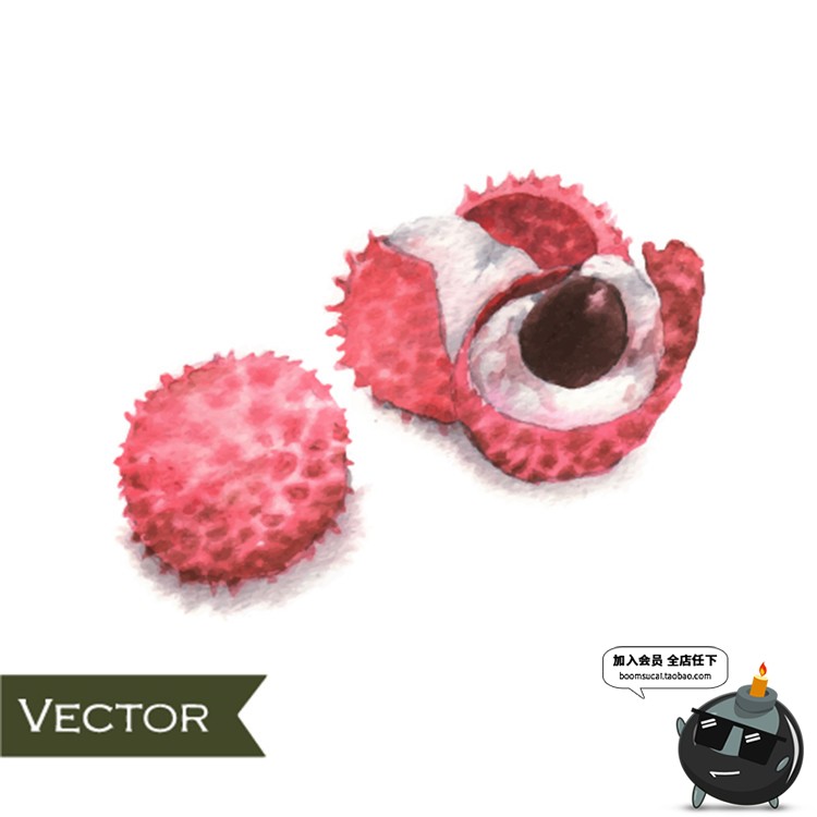 图片[15]-手绘水果菠萝香蕉梨子桃子橙子火龙果芒果卡通插画AI矢量元素素材-设计猿