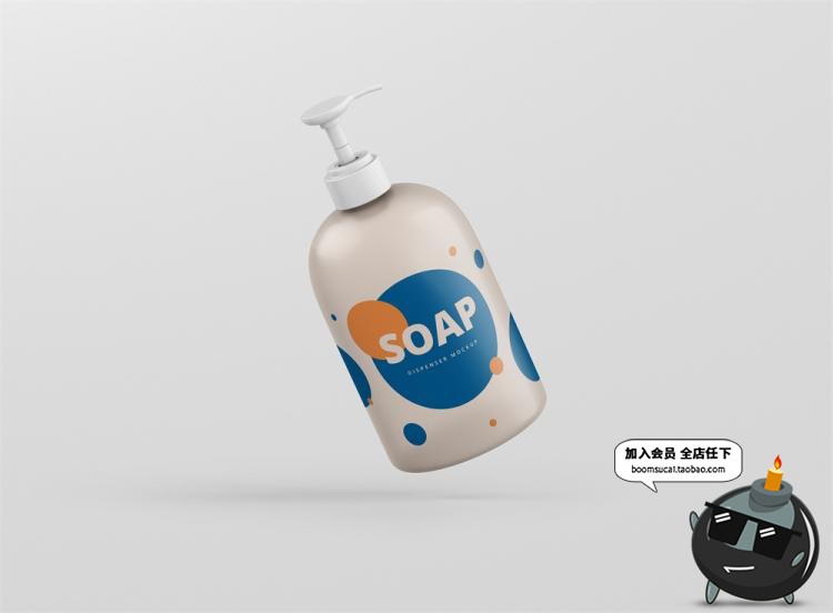 图片[16]-洗手液沐浴露按压瓶外观包装图案效果展示VI样机PSD模板贴图素材-设计猿
