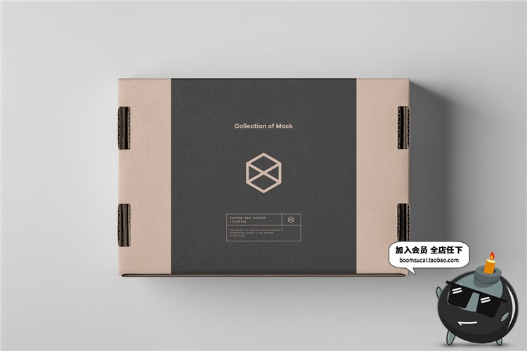 图片[7]-快递包装盒子礼品礼物礼盒长方形纸盒设计mockups样机展示PSD素材-设计猿