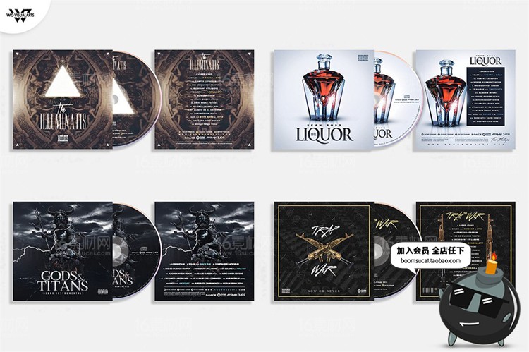 图片[3]-20款重金属CD碟片唱片骷颅光碟图案封面包装设计模板PSD分层素材-设计猿