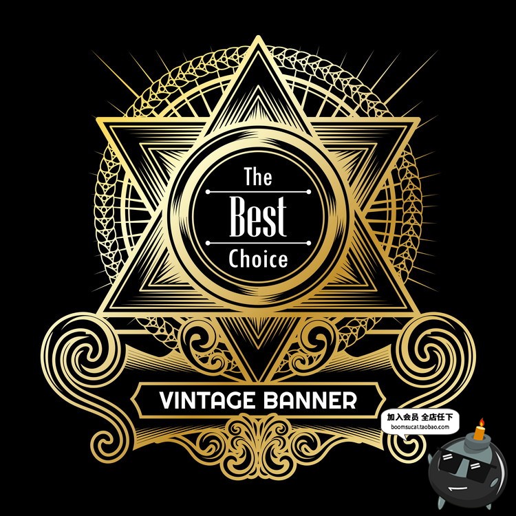 图片[2]-欧式边框花纹图标图形徽章地产黑金底纹背景元素年鉴矢量AI素材-设计猿