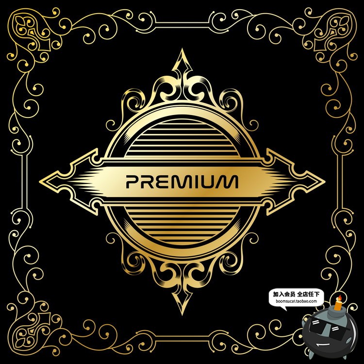 图片[8]-欧式边框花纹图标图形徽章地产黑金底纹背景元素年鉴矢量AI素材-设计猿