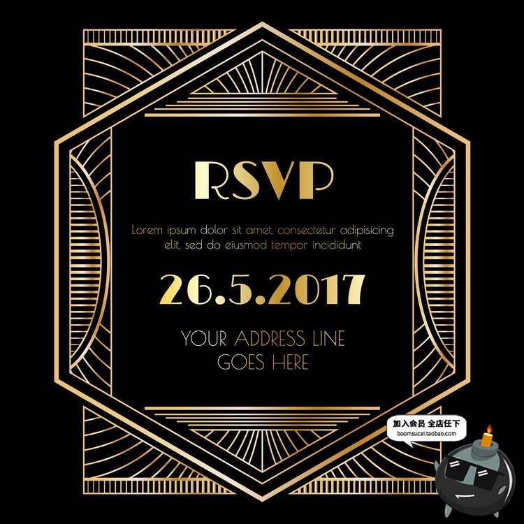 图片[9]-欧式边框花纹图标图形徽章地产黑金底纹背景元素年鉴矢量AI素材-设计猿