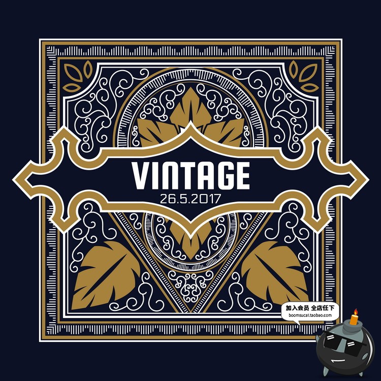 图片[12]-欧式边框花纹图标图形徽章地产黑金底纹背景元素年鉴矢量AI素材-设计猿