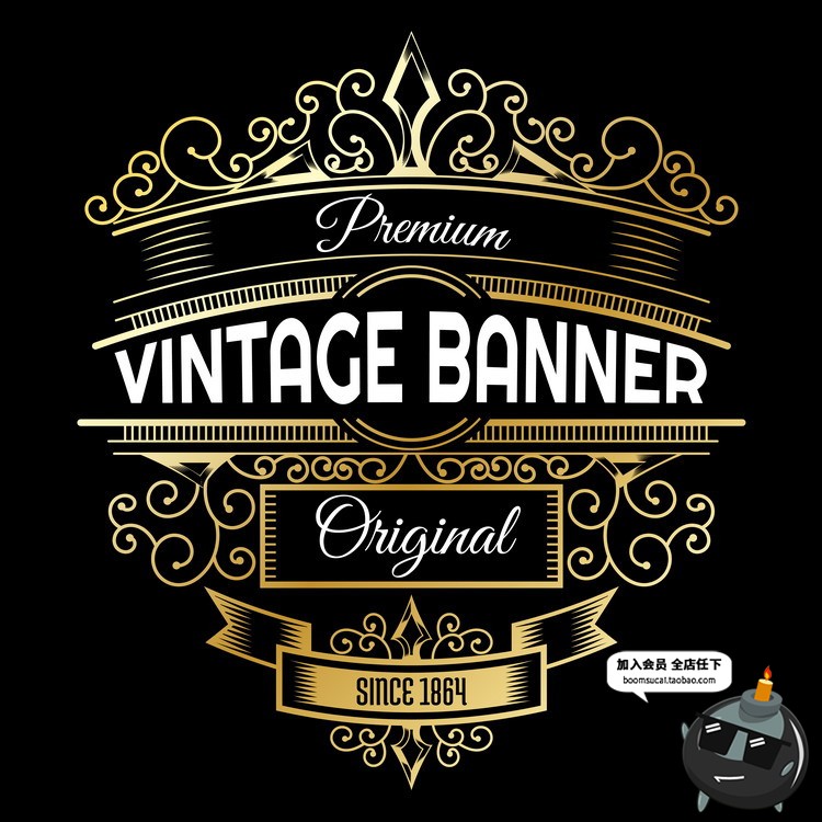 图片[15]-欧式边框花纹图标图形徽章地产黑金底纹背景元素年鉴矢量AI素材-设计猿