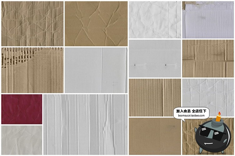 图片[3]-牛皮纸纸板纸皮瓦楞纸箱破烂褶皱表面材质PS设计JPG图片背景素材-设计猿