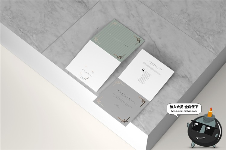 图片[7]-正方形对折页邀请函请柬卡片效果图展示VI贴图样机PSD模板PS素材-设计猿