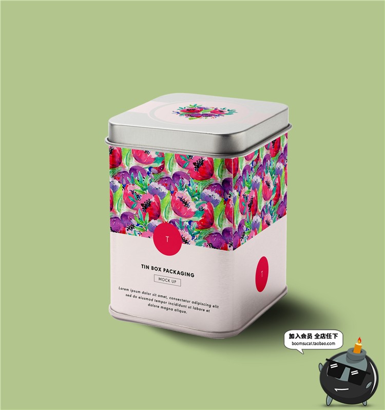 图片[20]-茶叶包装袋装铁罐金属罐铁盒装智能贴图层样机效果图PSD模板素材-设计猿