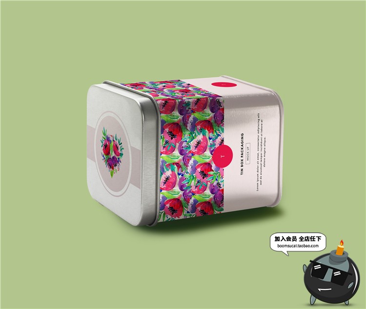 图片[21]-茶叶包装袋装铁罐金属罐铁盒装智能贴图层样机效果图PSD模板素材-设计猿