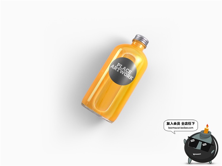 图片[5]-冷榨汁鲜榨果汁玻璃瓶塑料透明瓶饮料瓶外观包装样机PSD模板素材-设计猿