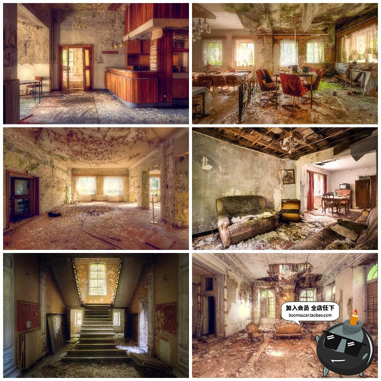 图片[2]-废墟破旧倒塌房子老旧房屋废弃城堡JPG图片后期合成创意素材-设计猿