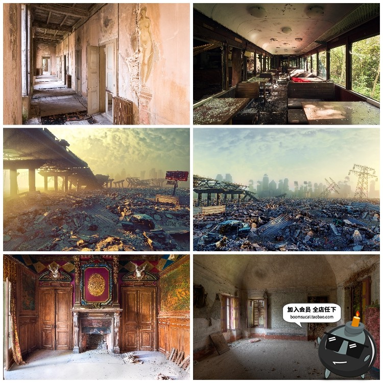 图片[7]-废墟破旧倒塌房子老旧房屋废弃城堡JPG图片后期合成创意素材-设计猿