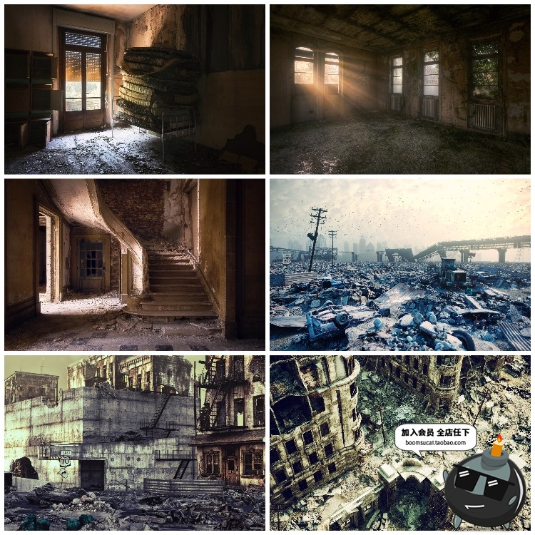 图片[9]-废墟破旧倒塌房子老旧房屋废弃城堡JPG图片后期合成创意素材-设计猿