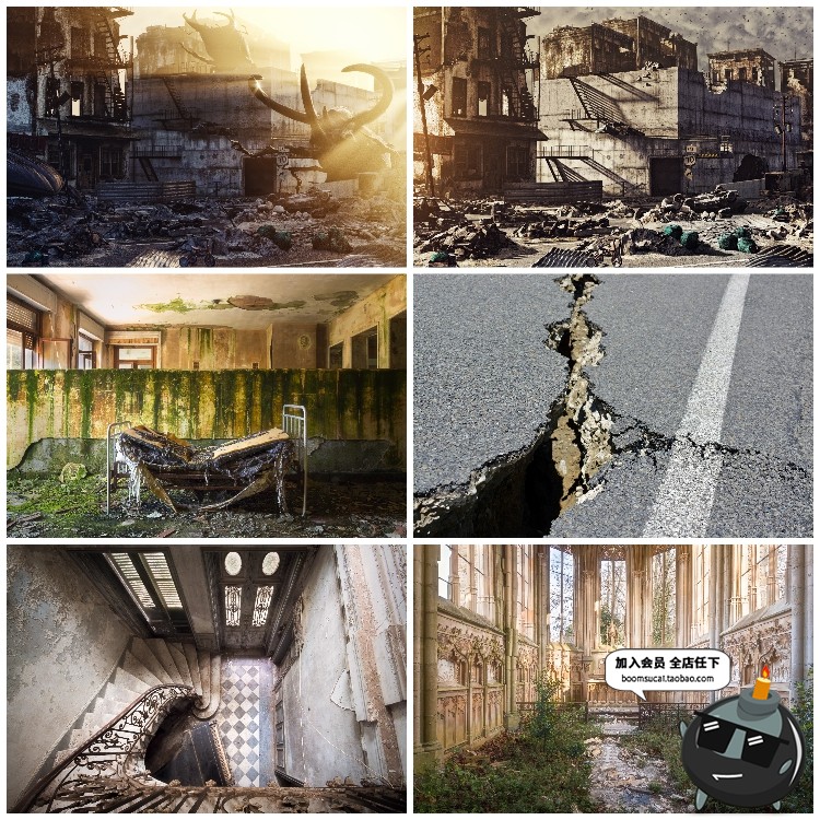 图片[10]-废墟破旧倒塌房子老旧房屋废弃城堡JPG图片后期合成创意素材-设计猿