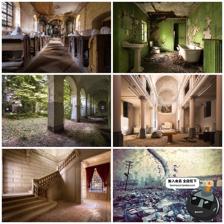 图片[12]-废墟破旧倒塌房子老旧房屋废弃城堡JPG图片后期合成创意素材-设计猿