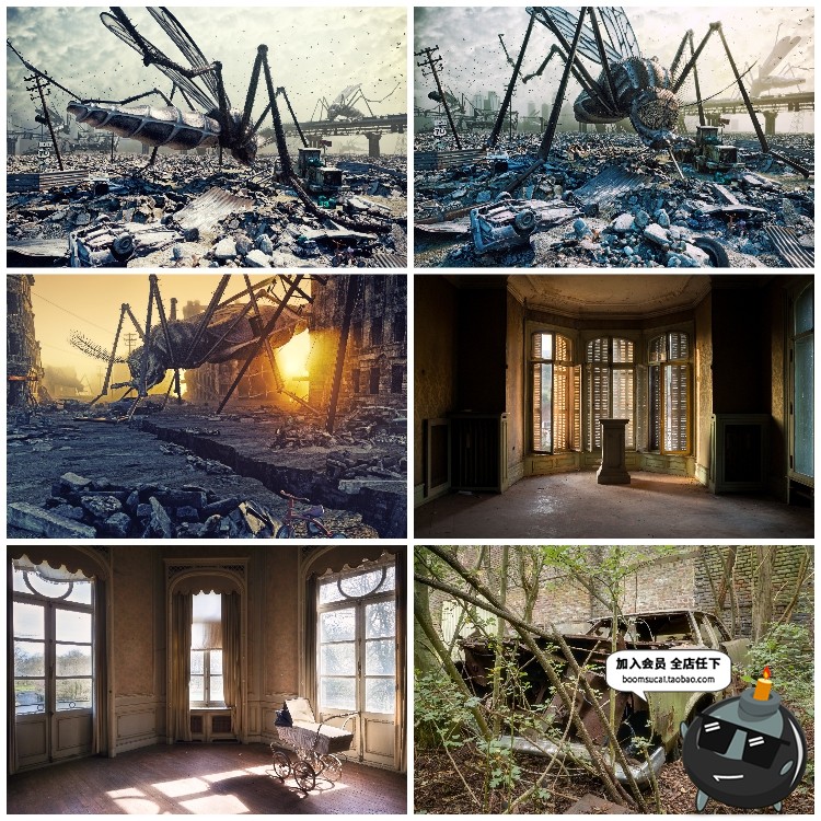 图片[13]-废墟破旧倒塌房子老旧房屋废弃城堡JPG图片后期合成创意素材-设计猿