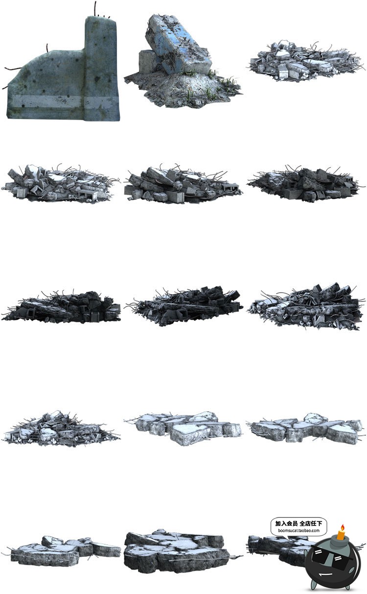 图片[7]-废墟废弃破旧残破倒塌房子后期创意合成创作PNG免扣PS设计素材-设计猿