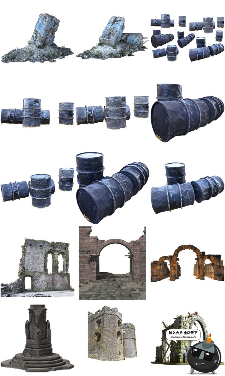 图片[10]-废墟废弃破旧残破倒塌房子后期创意合成创作PNG免扣PS设计素材-设计猿