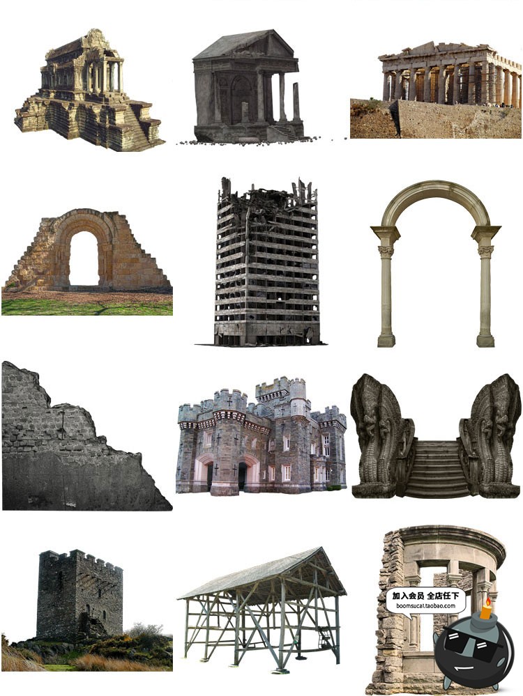 图片[11]-废墟废弃破旧残破倒塌房子后期创意合成创作PNG免扣PS设计素材-设计猿