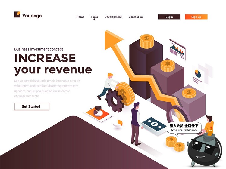 图片[14]-2.5D立体等轴等距登录页面插画banner海报着陆页设计AI矢量模板-设计猿