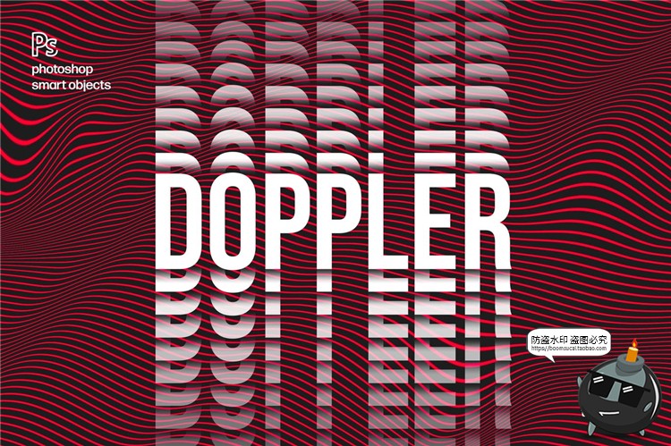 图片[2]-幻影风梦幻抽象科技失真扭曲波浪文字重叠特效字PSD模板PS素材-设计猿