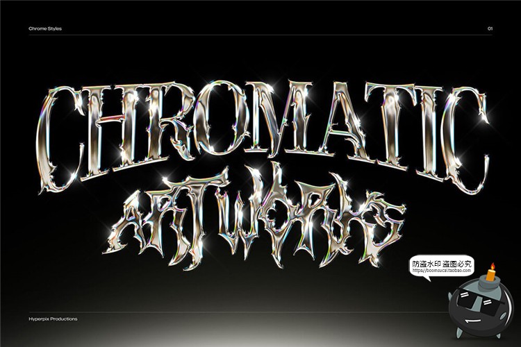 图片[7]-金属镀铬电镀风格特效字酸性抽象派标题文字样式PSD模板PS素材-设计猿