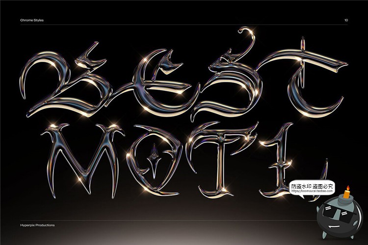 图片[8]-金属镀铬电镀风格特效字酸性抽象派标题文字样式PSD模板PS素材-设计猿