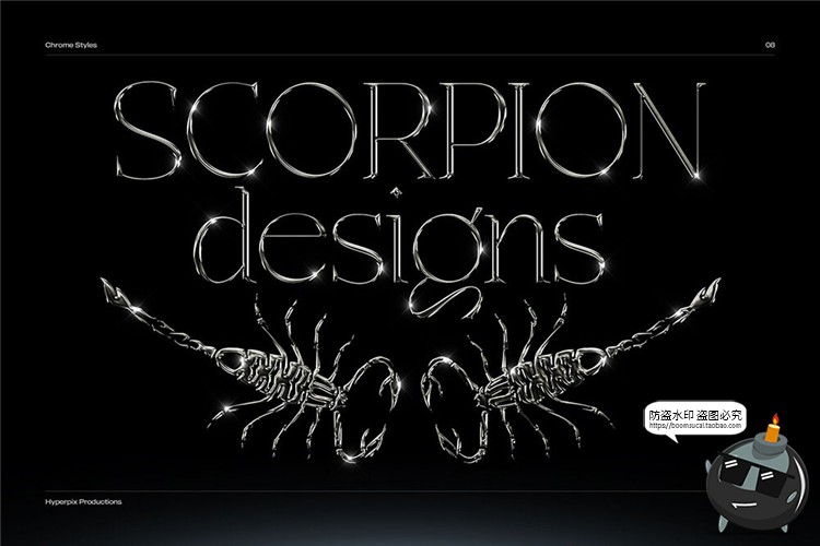 图片[9]-金属镀铬电镀风格特效字酸性抽象派标题文字样式PSD模板PS素材-设计猿