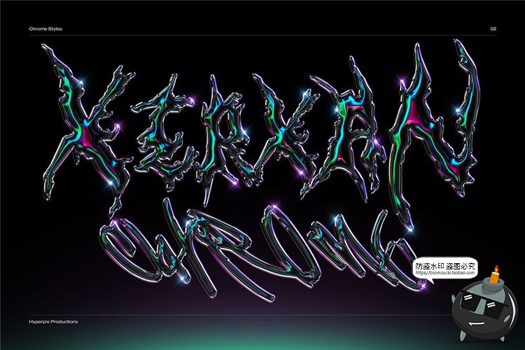 图片[13]-金属镀铬电镀风格特效字酸性抽象派标题文字样式PSD模板PS素材-设计猿