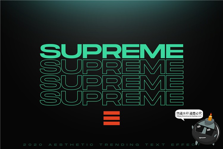 图片[3]-故障重叠科技风特效字现代3D英文字母文本图层样式PSD模板PS素材-设计猿