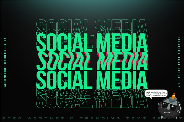 图片[5]-故障重叠科技风特效字现代3D英文字母文本图层样式PSD模板PS素材-设计猿