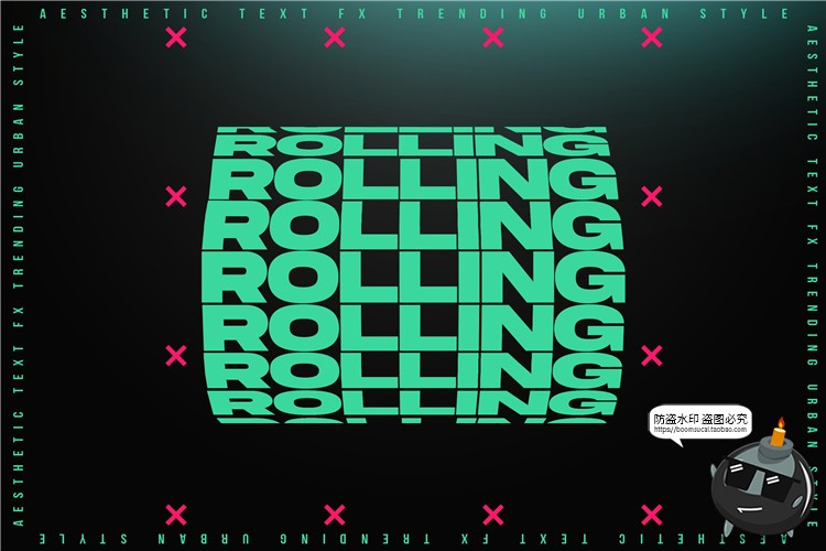 图片[6]-故障重叠科技风特效字现代3D英文字母文本图层样式PSD模板PS素材-设计猿