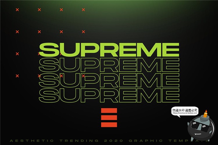 图片[8]-故障重叠科技风特效字现代3D英文字母文本图层样式PSD模板PS素材-设计猿