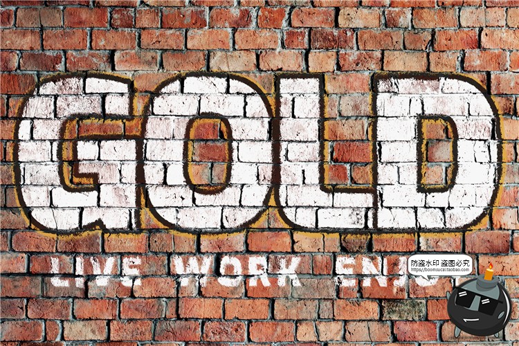 图片[5]-墙面涂鸦砖墙喷漆艺术文字效果字体特效样机样式PSD模板PS素材-设计猿