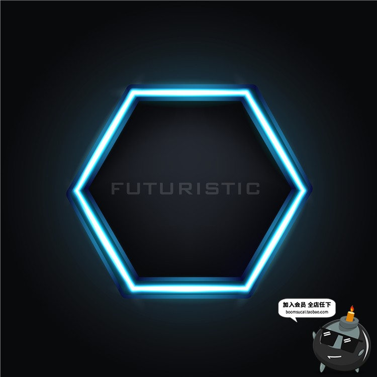 图片[11]-未来科技感风格金属质感圆形方形纹理背景蜂巢边框AI矢量设计素材-设计猿