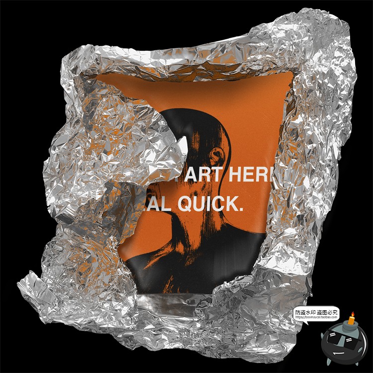 图片[6]-酸性潮流褶皱金属铝箔CD盒封面包装纸mockups样机PSD模板PS素材-设计猿