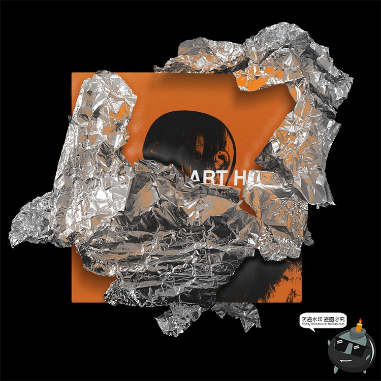 图片[7]-酸性潮流褶皱金属铝箔CD盒封面包装纸mockups样机PSD模板PS素材-设计猿