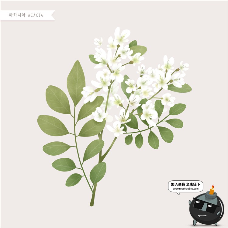 图片[10]-手绘风荷花向日葵棉花多肉菊花玫瑰百合图片画芯插画PSD高清素材-设计猿