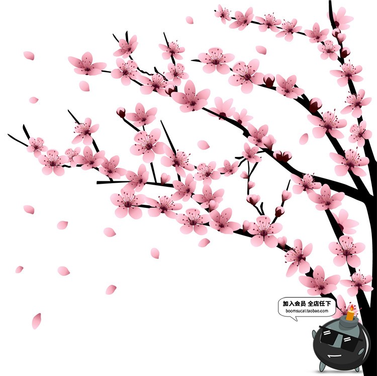 图片[3]-水彩清新手绘唯美粉色樱花桃花花瓣海报背景元素AI矢量设计素材-设计猿