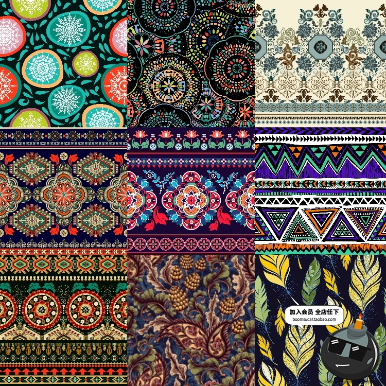 图片[5]-少数民族特色花纹民俗特色纹理背景图案印刷设计AI矢量图片素材-设计猿