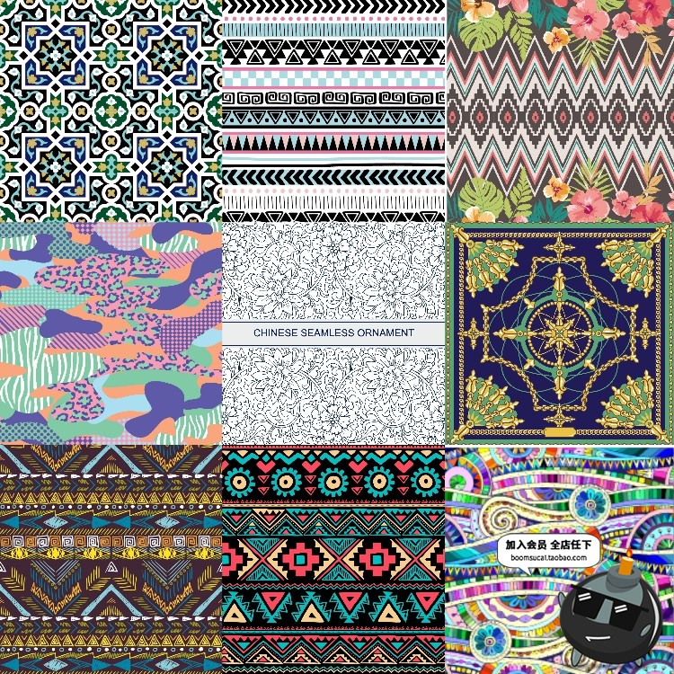 图片[6]-少数民族特色花纹民俗特色纹理背景图案印刷设计AI矢量图片素材-设计猿