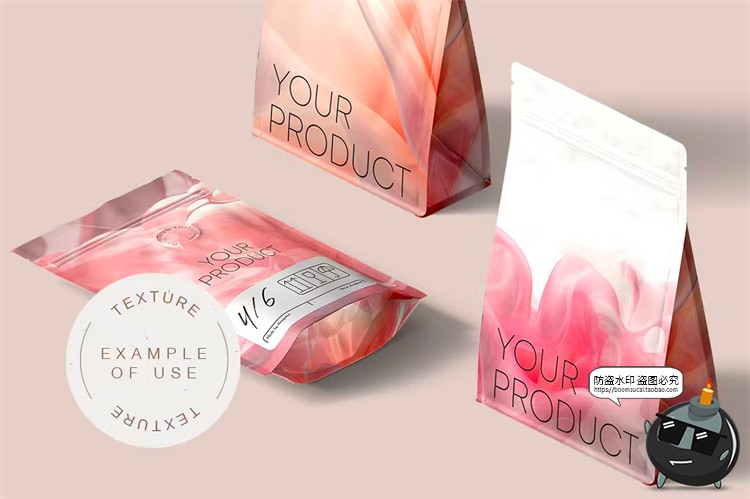 图片[7]-粉色液态水晶玻璃光泽塑料晶体融化波浪抽象艺术背景JPG图片素材-设计猿