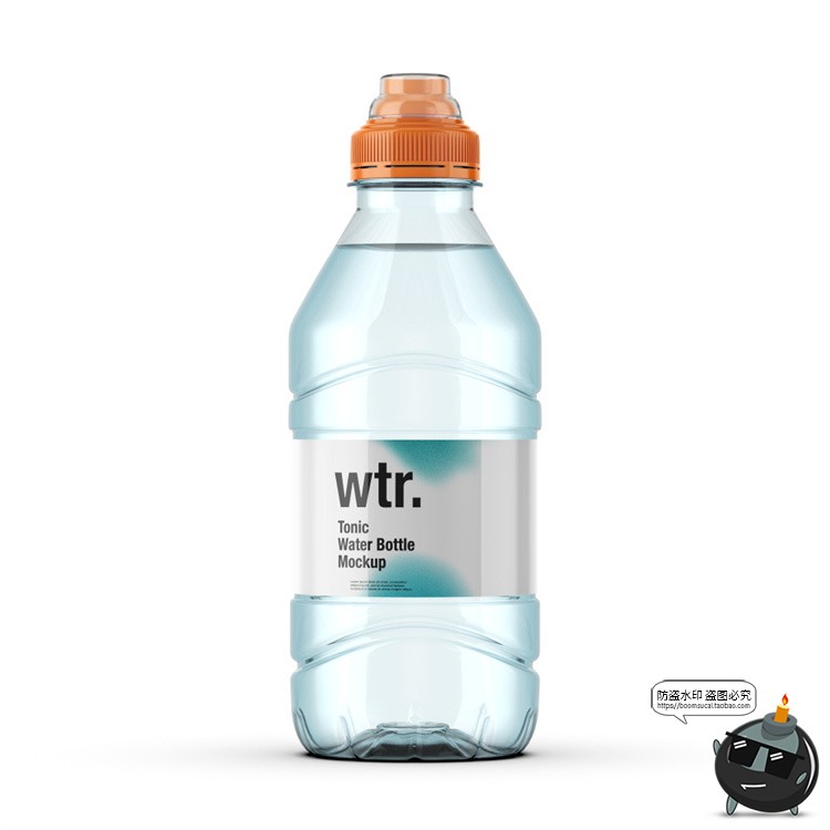 图片[1]-矿泉水饮料塑料玻璃瓶子包装VI效果图展示贴图样机PSD模板PS素材-设计猿