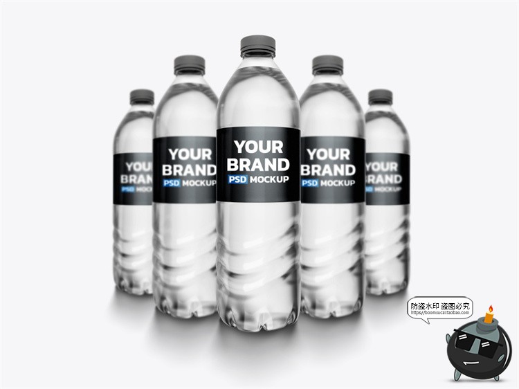 图片[10]-矿泉水饮料塑料玻璃瓶子包装VI效果图展示贴图样机PSD模板PS素材-设计猿