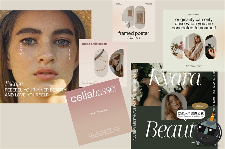 图片[7]-知性优雅成熟服装品牌图文排版正方形长方形宣传海报PSD模板素材-设计猿