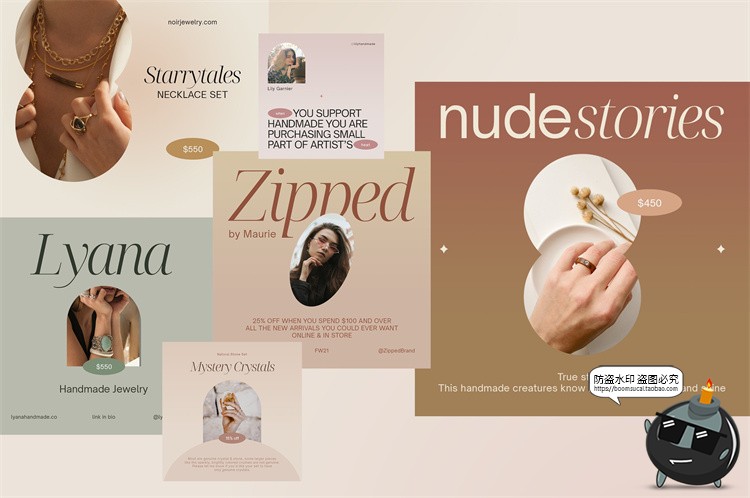 图片[10]-知性优雅成熟服装品牌图文排版正方形长方形宣传海报PSD模板素材-设计猿