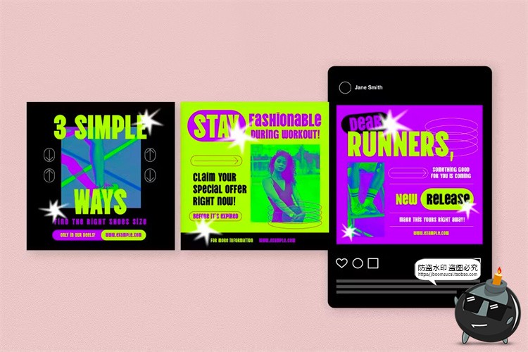 图片[2]-酸性撞色潮牌运动服饰品牌推广图文海报广告排版版AI矢量PSD模板-设计猿